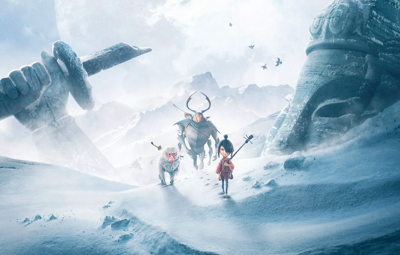 Фото обои мультфильм, фэнтези, приключения, Kubo and the Two Strings, Легенда о самурае, Кубо
