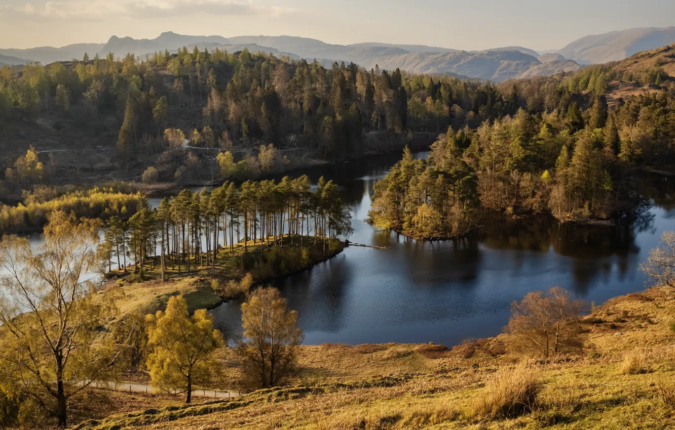 Фото обои England, Lake District, South Lakeland District, Tarn Hows, High Yewdale