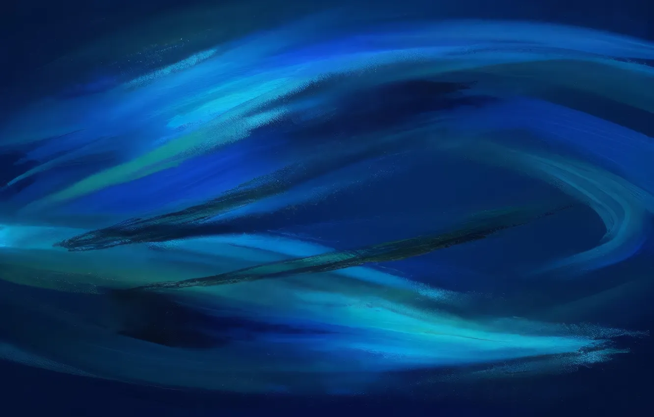 Фото обои abstract, waves, ocean, blue, painting