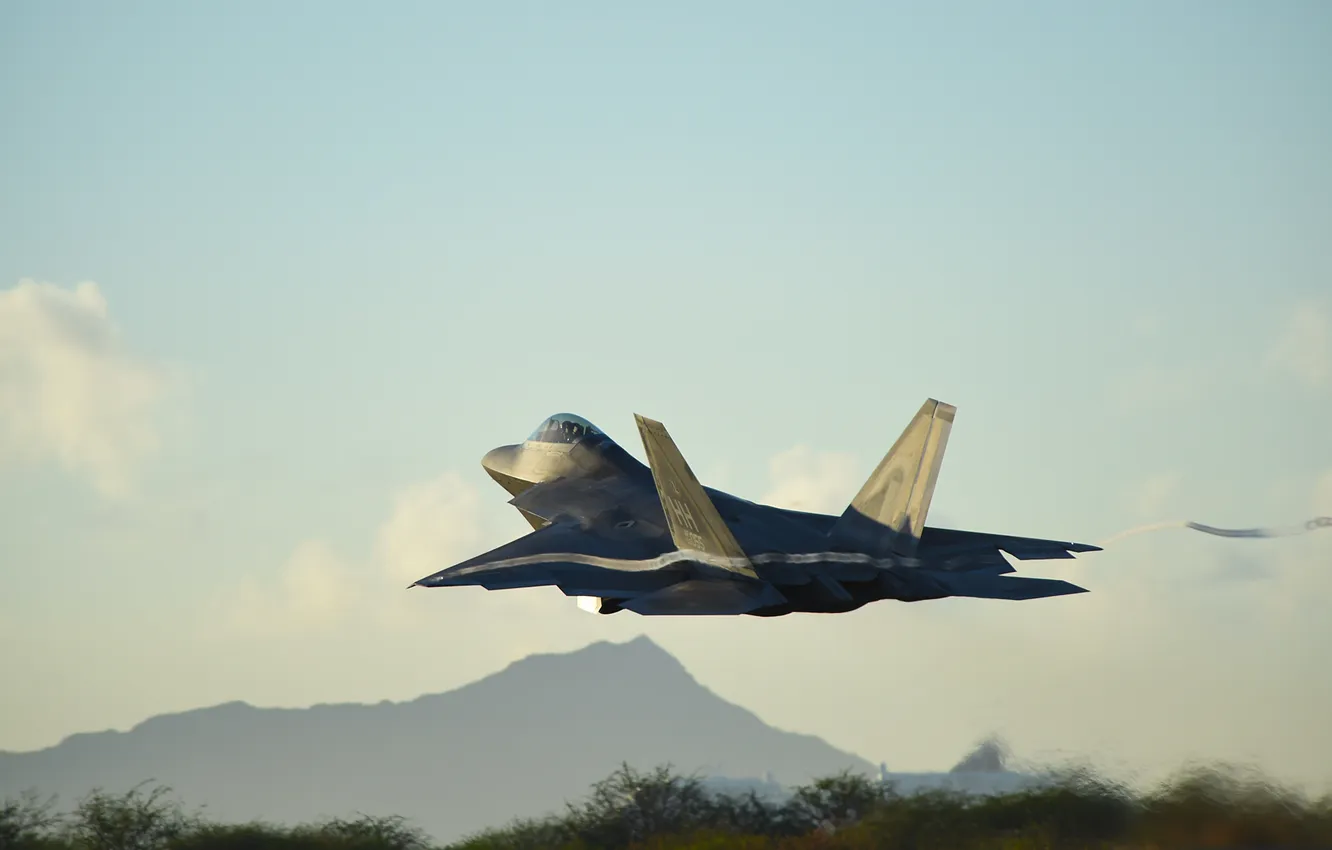 Фото обои истребитель, малозаметный, многоцелевой, F-22 Raptor