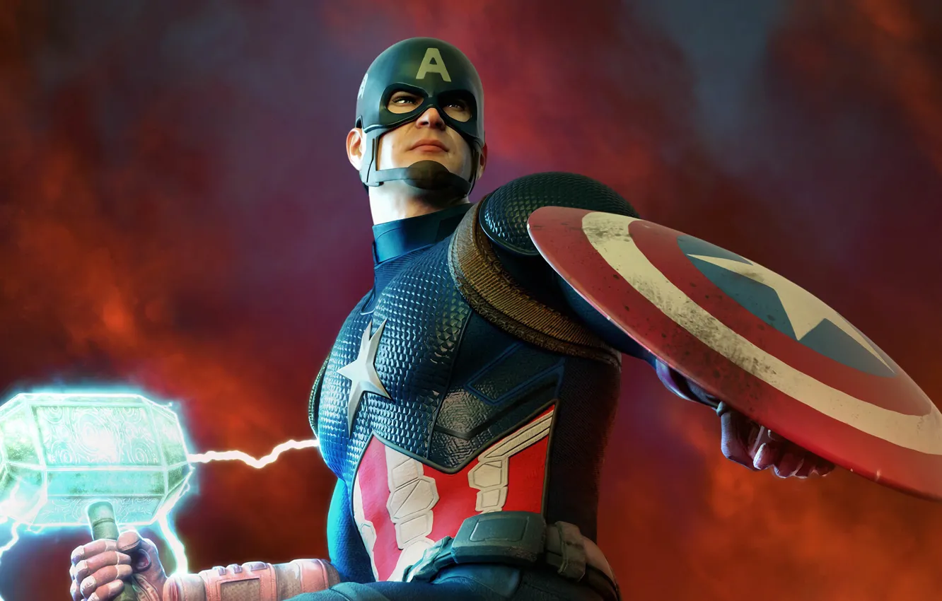 Фото обои молот, герой, Captain America, Крис Эванс, MARVEL, Chris Evans