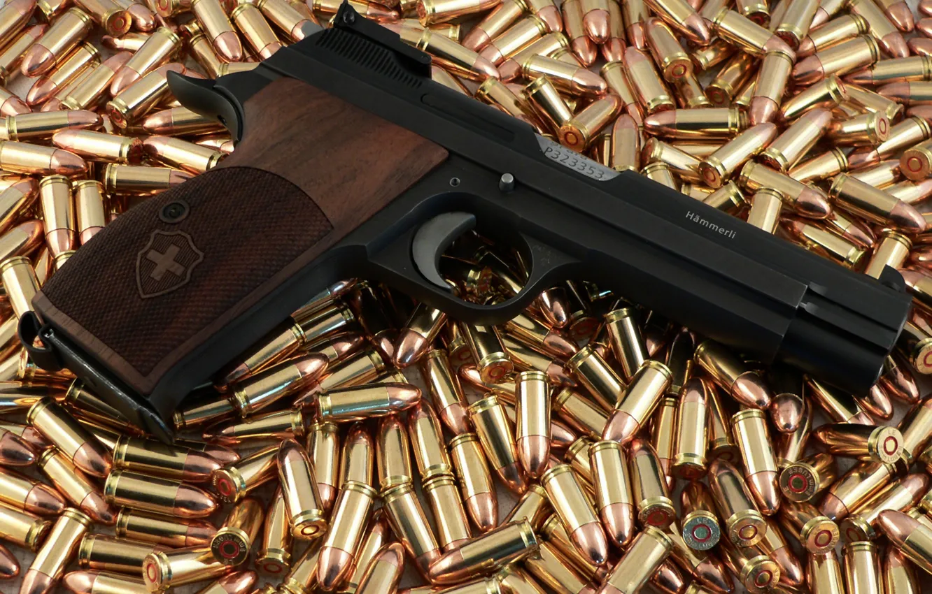 Фото обои пистолет, патроны, полуавтоматический, SIG P210