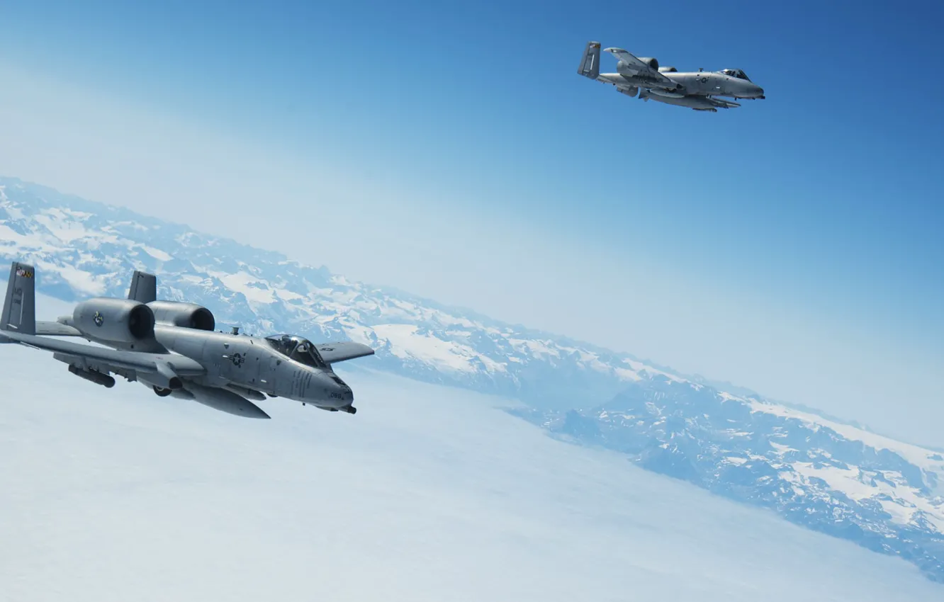 Фото обои штурмовик, ВВС США, Thunderbolt II, Fairchild Republic, A-10C, Warthog, американский одноместный двухдвигательный, обновлённая модель A-10