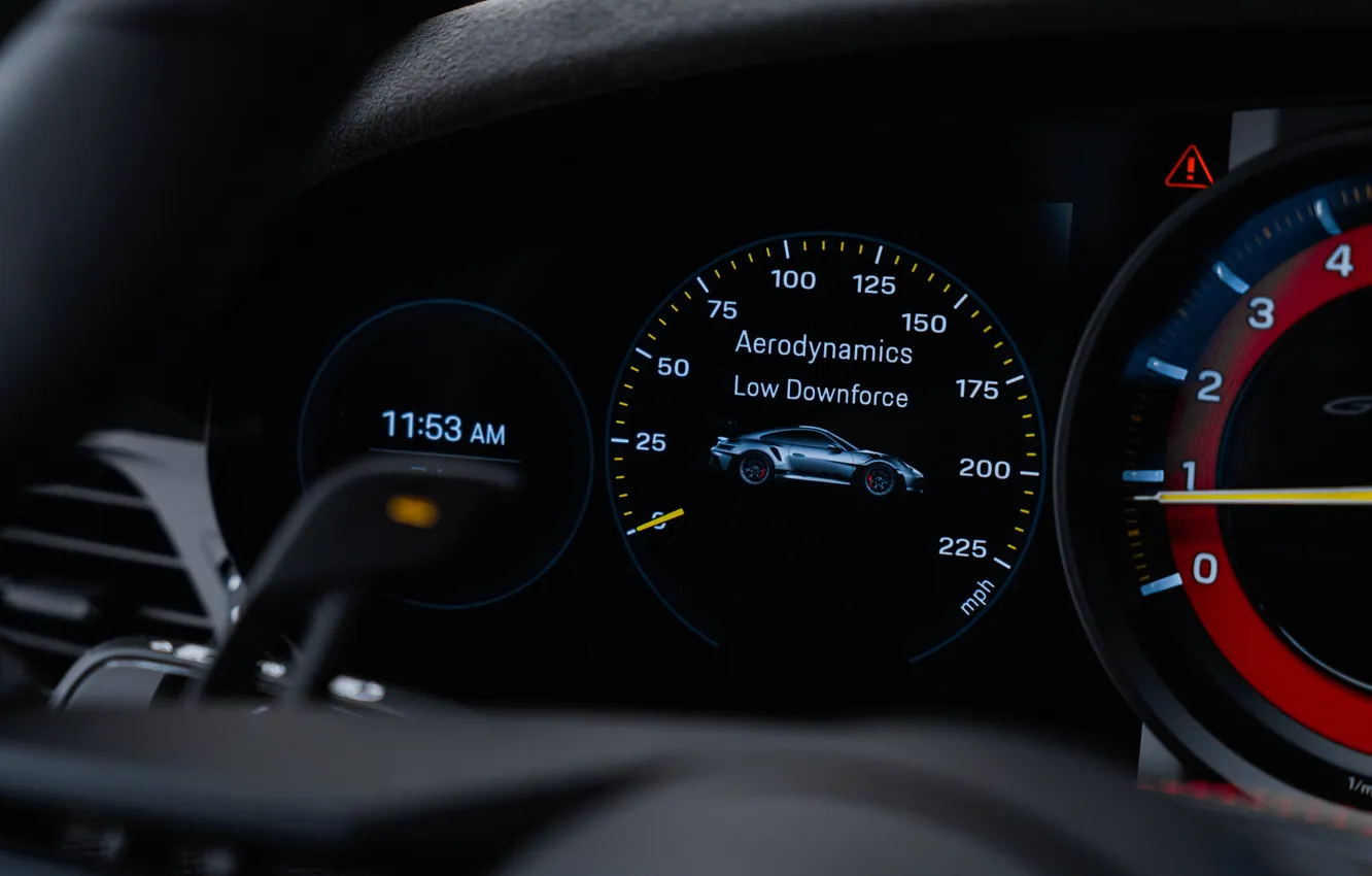 Фото обои Supercar, GT3, Tachometer, High Definition, car, 992, dashboard, Porsche