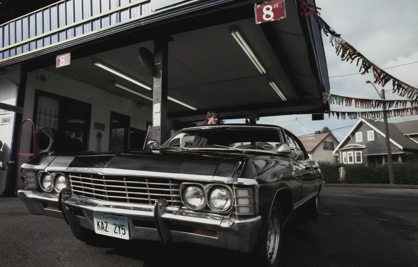 Фото обои Chevrolet, Сериал, Автомобиль, Актёр, Supernatural, Сверхъестественное, 1967, Impala