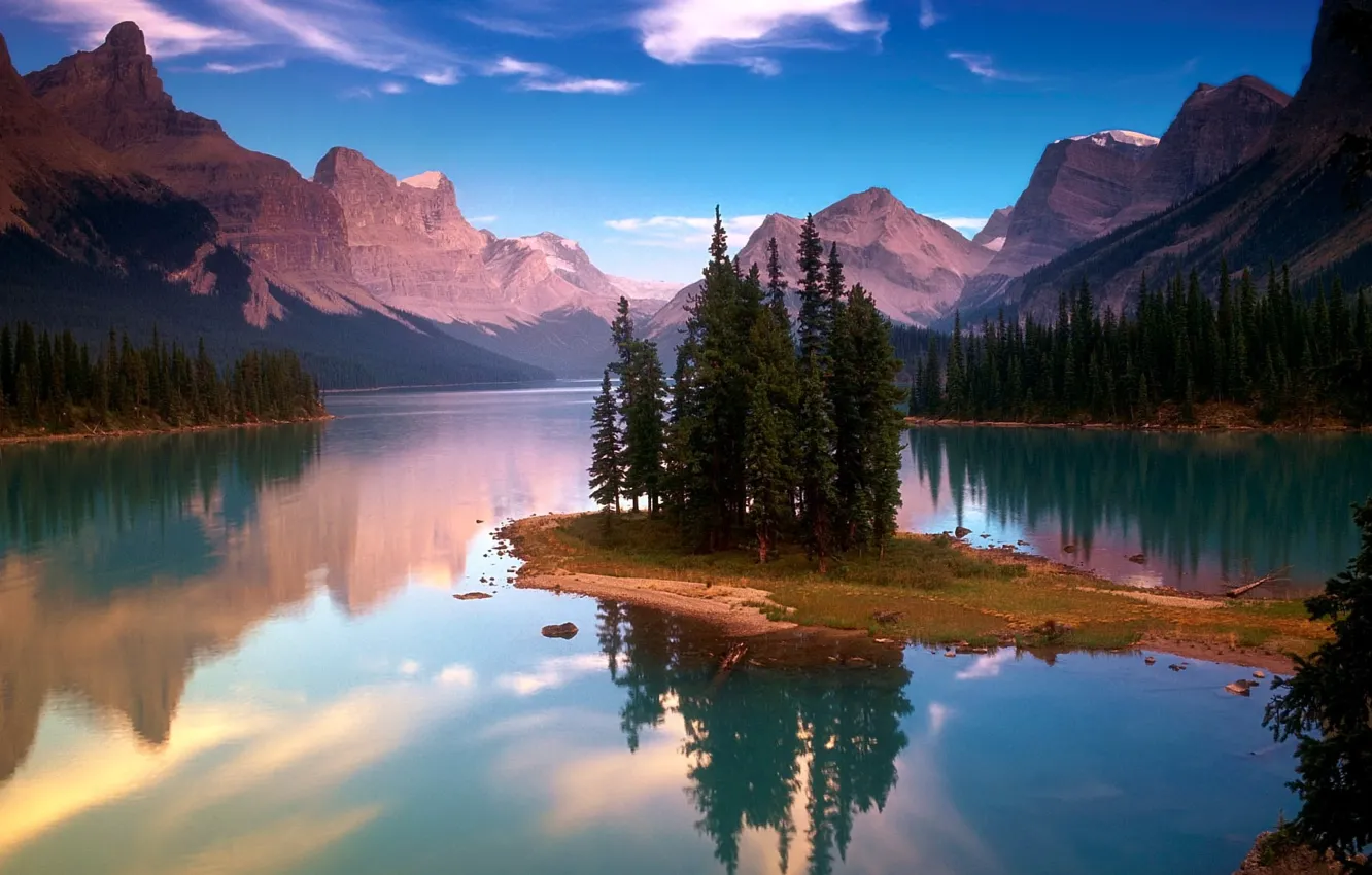 Фото обои деревья, горы, озеро, 155