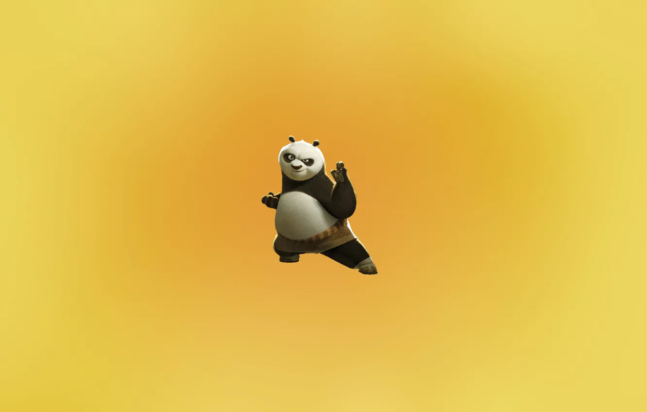Фото обои minimal, pose, panda, kungfu