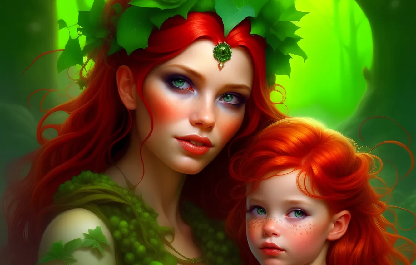 Фото обои green, poison ivy, little daughter