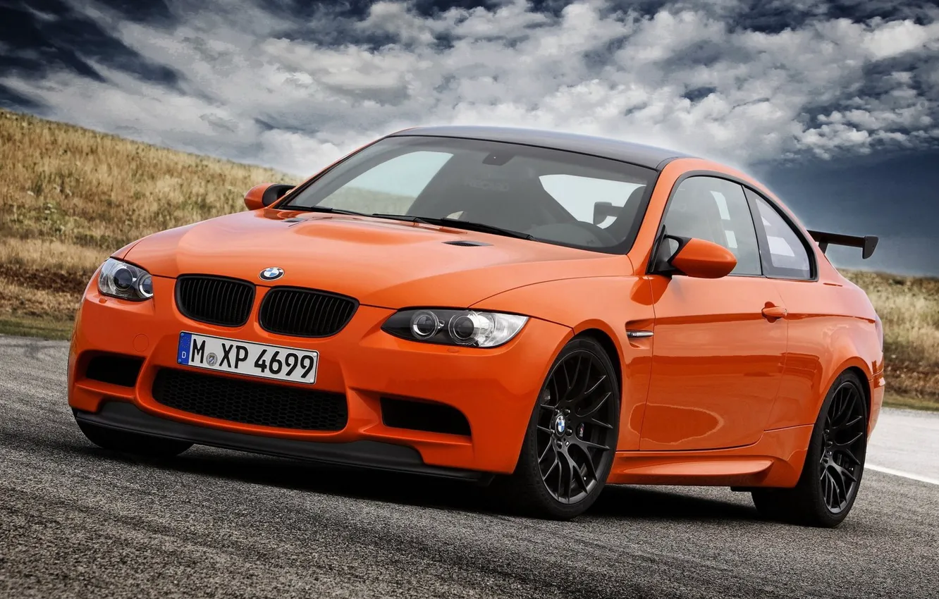 Фото обои поле, тучи, Auto, E92, New BMW-M3 GTS