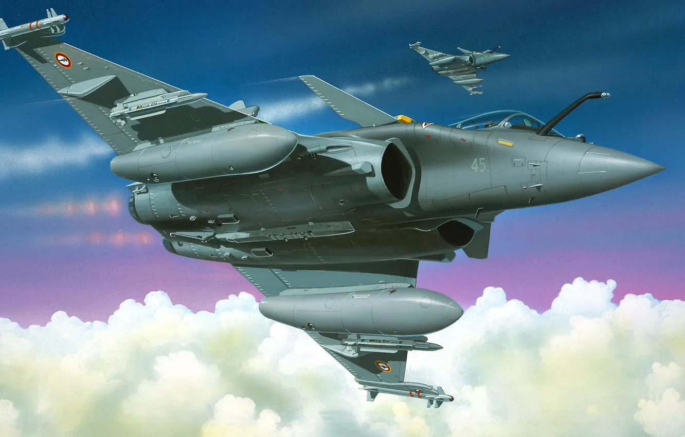 Фото обои рисунок, ракеты, арт, пара, Dassault, Dassault Aviation, Rafale, Дассо Рафаль