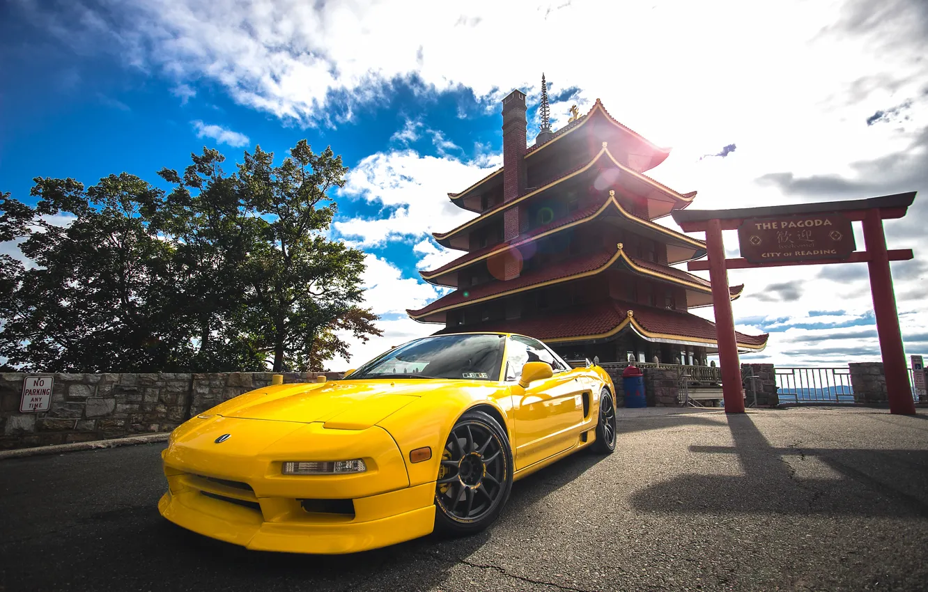Фото обои Japan, yellow, Acura, NSX