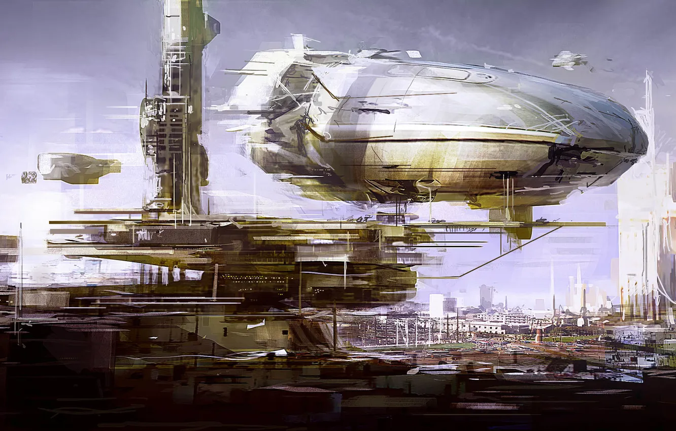 Фото обои город, корабль, Deloading