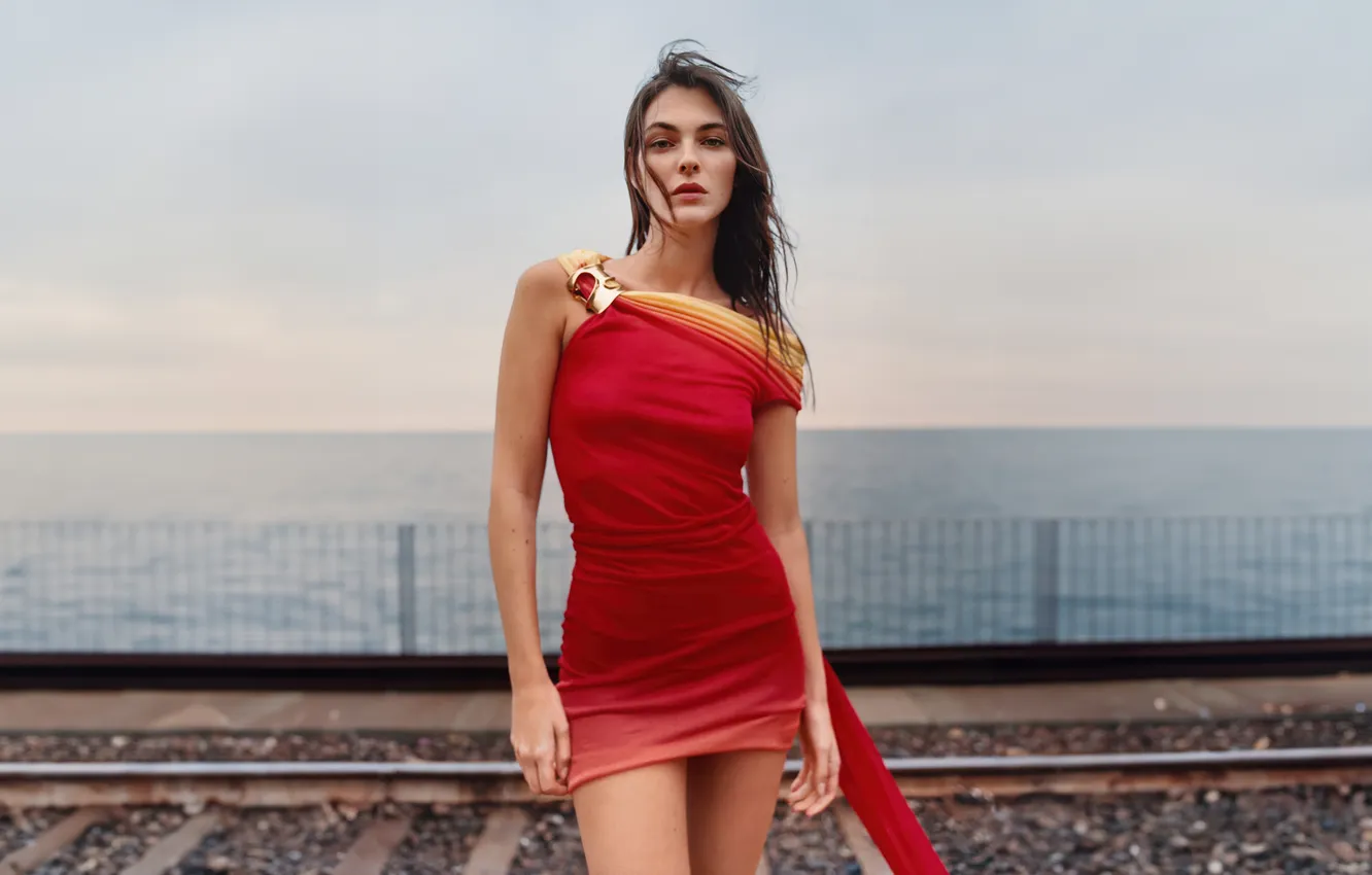 Фото обои girl, dress, mini, model, cute, vittoria ceretti