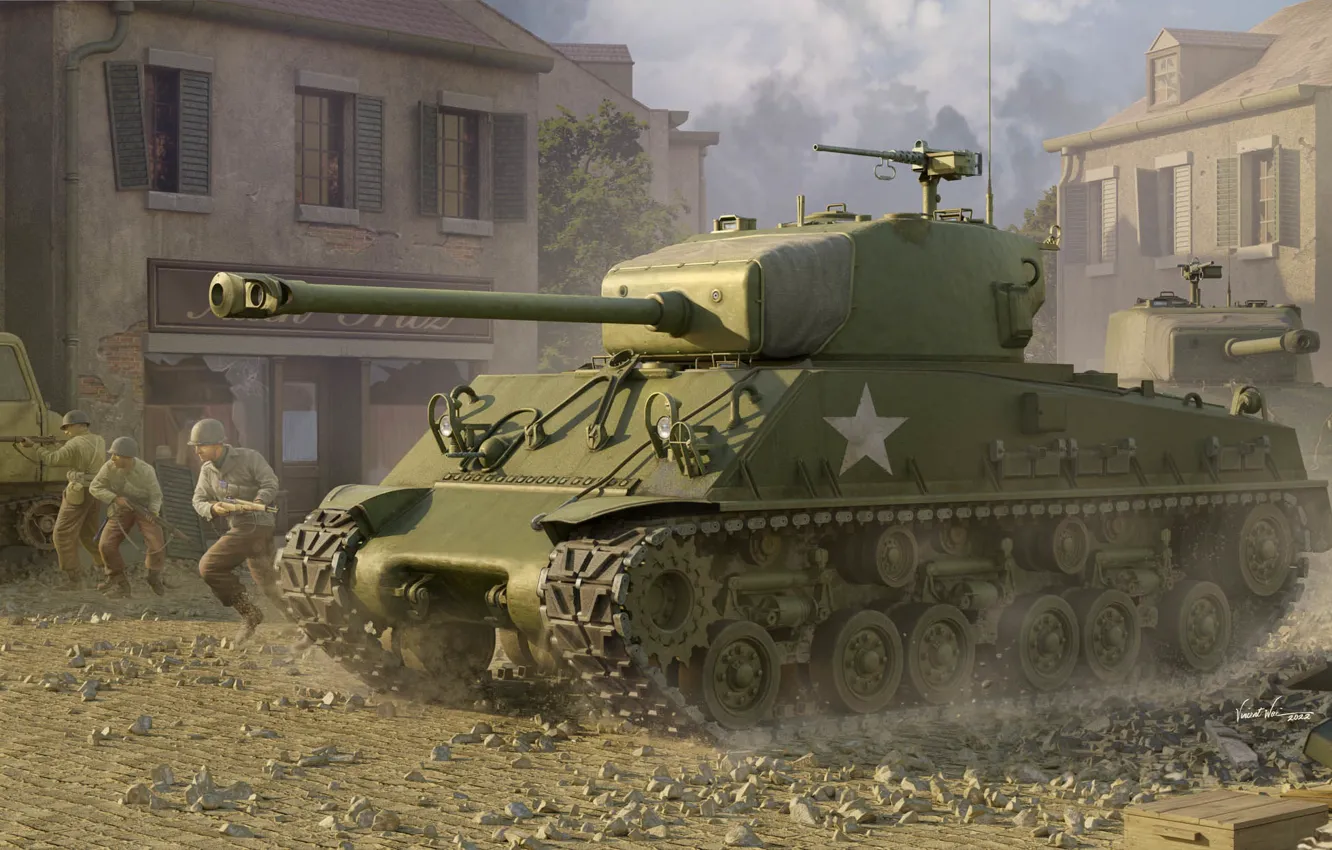 Фото обои США, Танк, Бронетехника, Sherman M4
