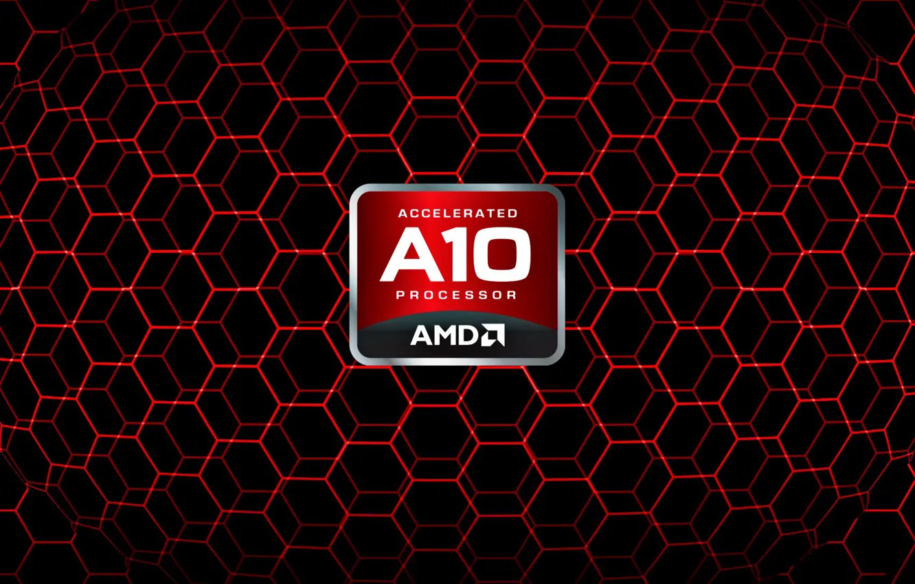 Фото обои logo, Red, AMD, A10, APU