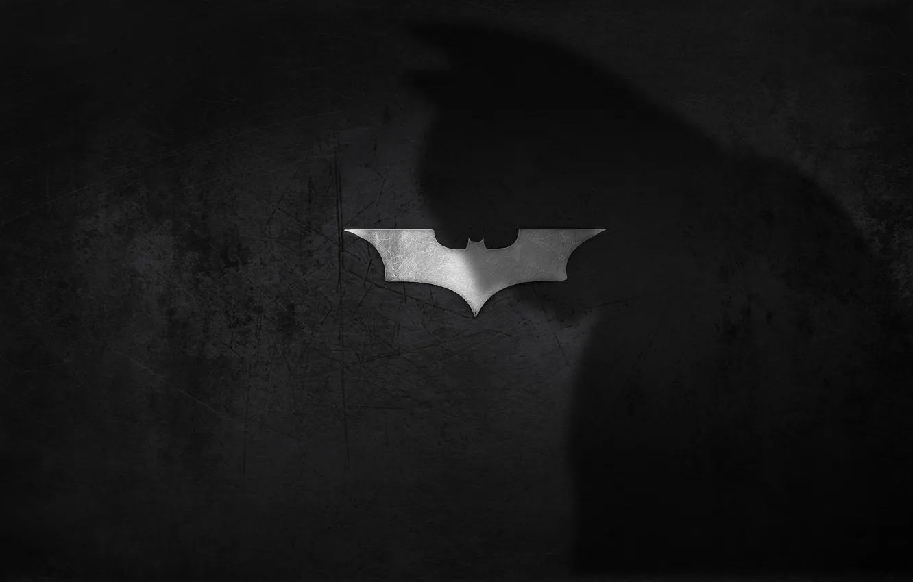 Фото обои тень, логотип, бэтмен, тёмный рыцарь