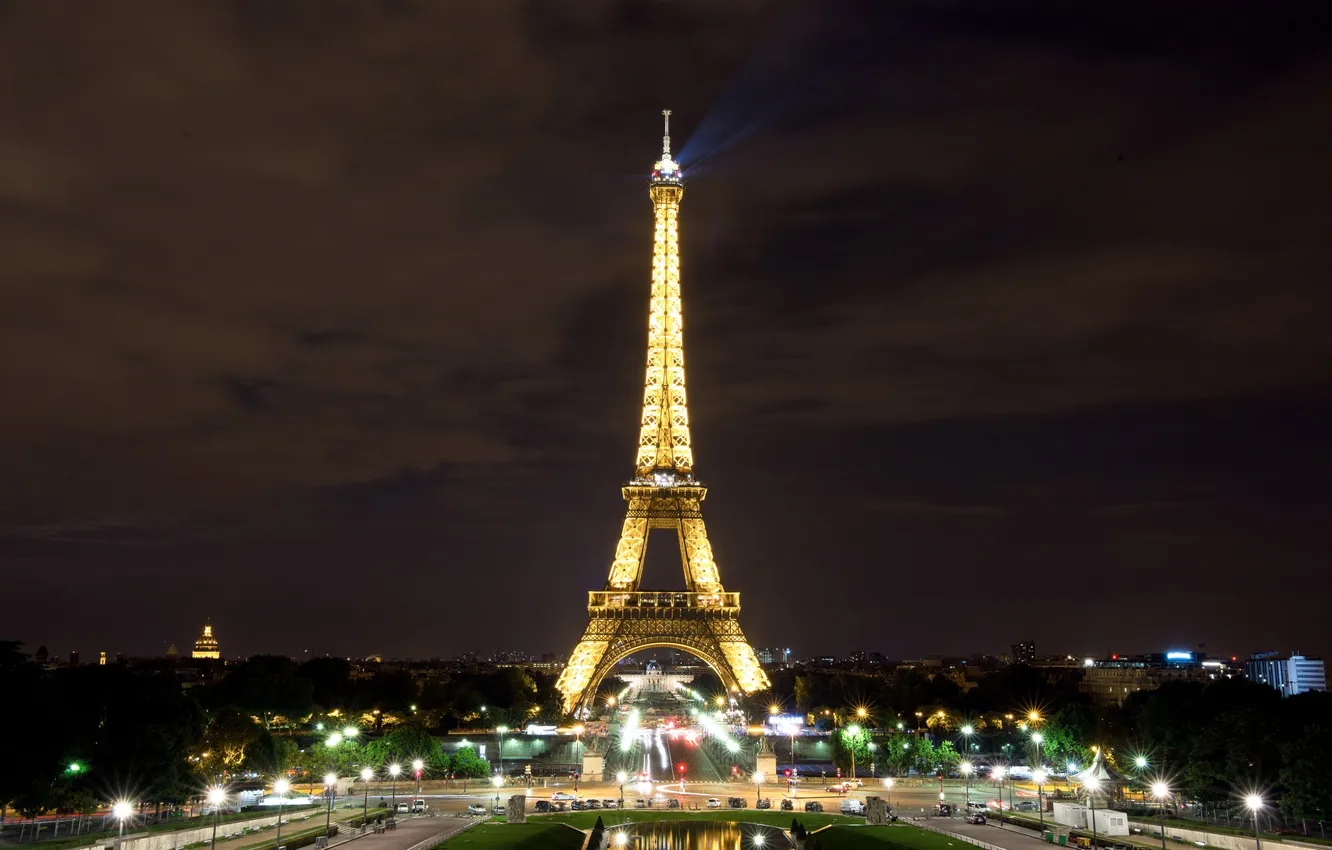 Фото обои Paris, Night, Eiffel Tower