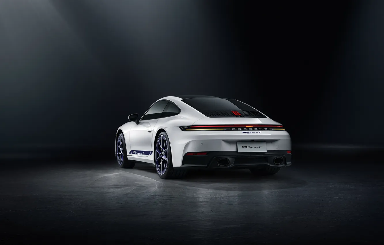 Фото обои вид сзади, Porsche 911, sport car, 2025, Carrera T, Porsche 911 Carrera T