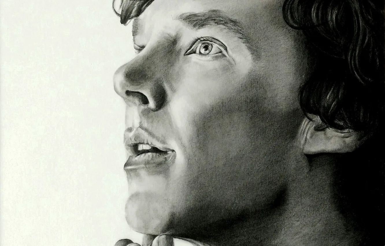Фото обои живопись, Sherlock, Sherlock BBC, Sherlock Holmes, Sherlock (сериал), рисунок простым карандашом, by nathalief87