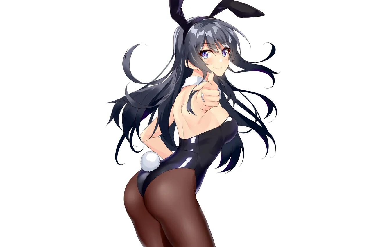 Фото обои girl, sexy, ass, long hair, boobs, anime, beautiful, purple eyes