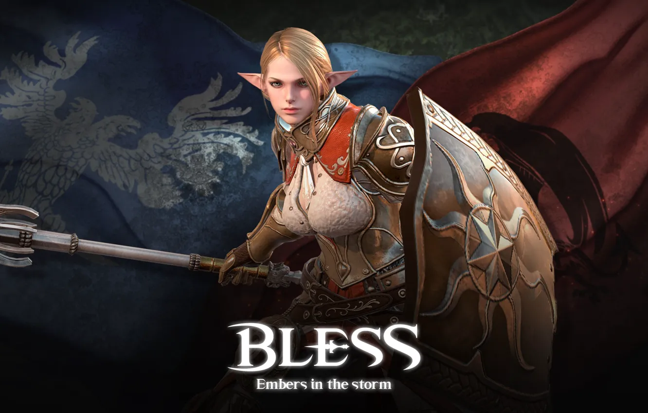 Фото обои game, star, Microsoft Windows, sun, MMORPG, elf, shield, 2017
