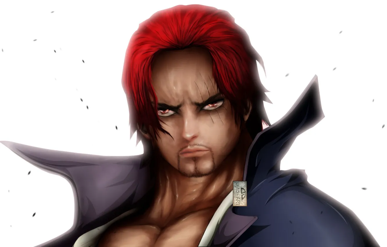 Фото обои red, game, One Piece, red hair, pirate, hat, anime, man