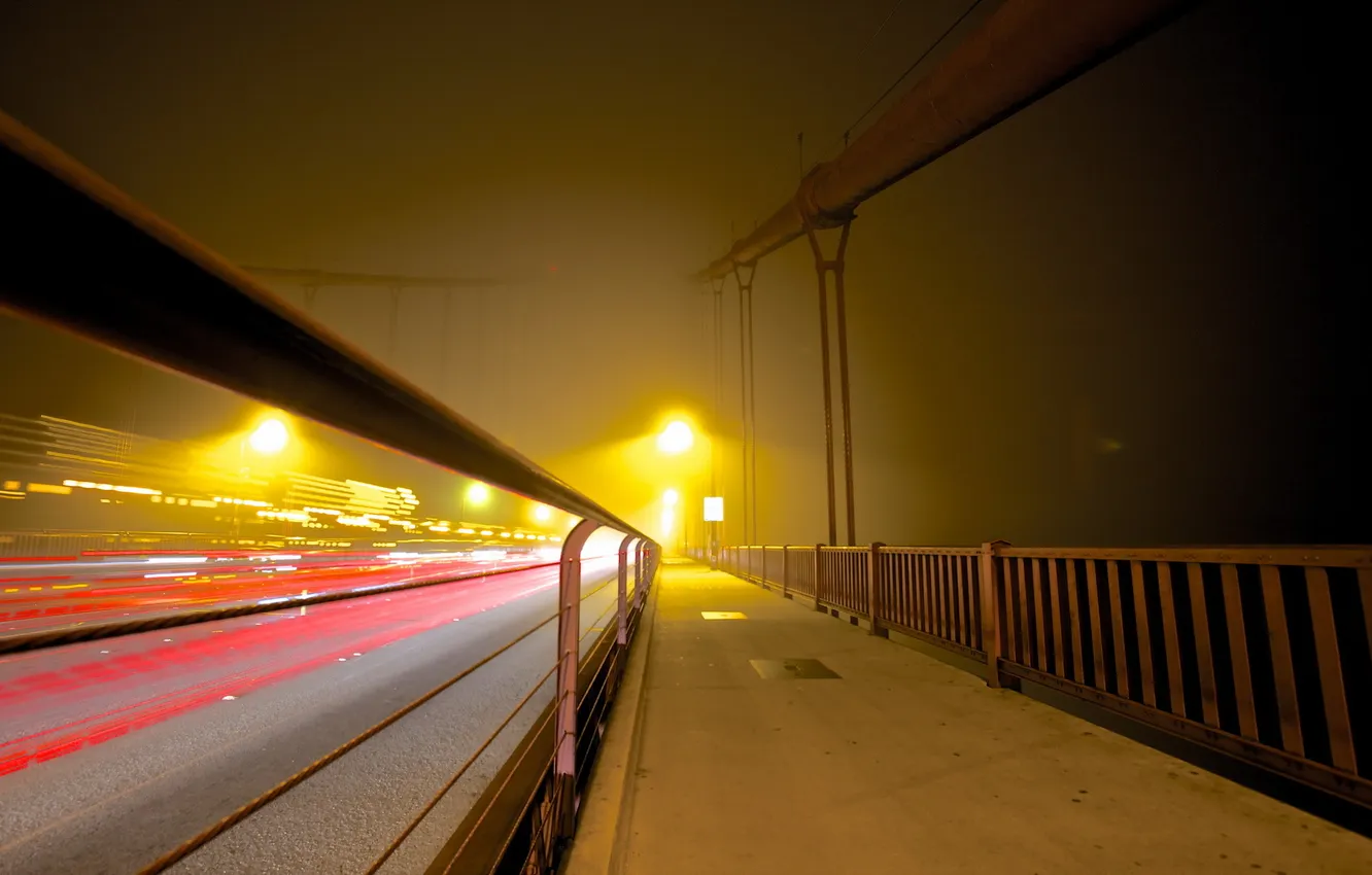 Фото обои fog, foggy, golden gate bridge, longexposure