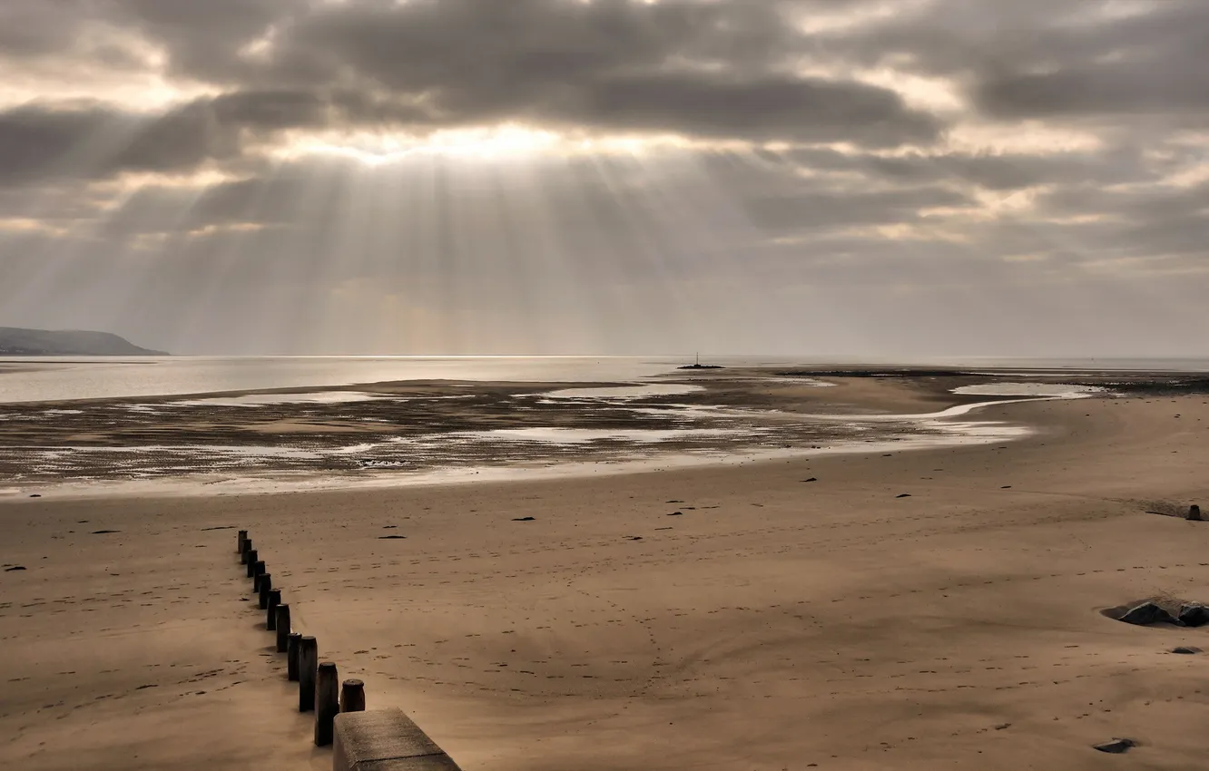 Фото обои море, пляж, пейзаж, Wales, United Kingdom, Barmouth