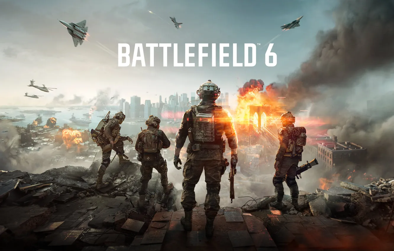 Фото обои Online Game, games, экшен, шутер, онлайн, Key Art, 2026 Games, Battlefield 6