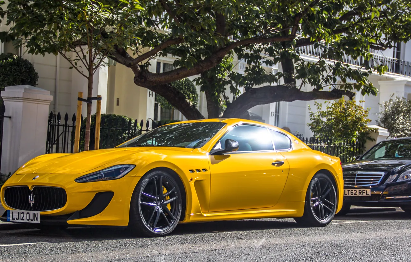 Фото обои желтый, Maserati, суперкар, yellow, мазерати, granturismo, грантуризмо