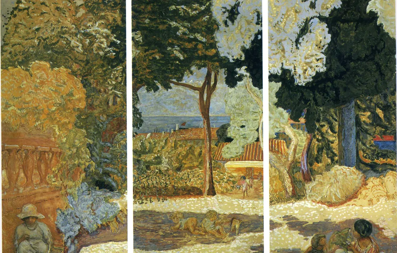Фото обои 1911, Средиземное море, Наби интимизм, Pierre Bonnard, Панно из трех частей