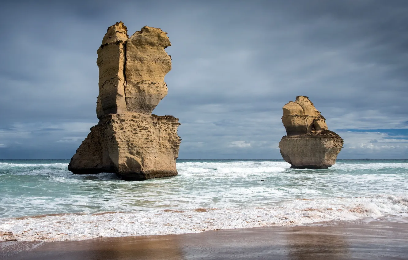 Фото обои море, пейзаж, скалы, Australia, Victoria, Great Ocean Road