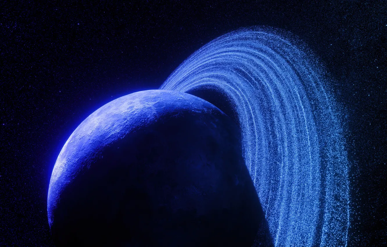 Фото обои space, minimalism, blue, Color, retro, art, landscapes, cosmos