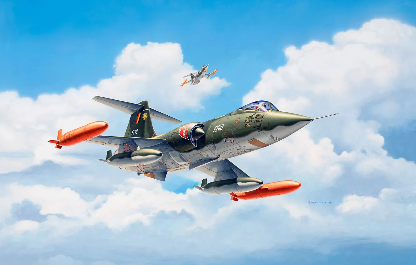 Фото обои Многоцелевой, Истребитель-бомбардировщик, F-104G, ВВС Бельгии, F-104 Starfighter