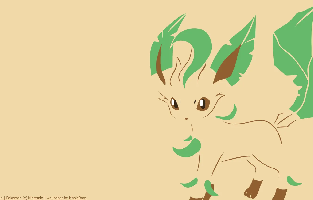 Фото обои хвост, образ, уши, tail, покемон, pokemon, leafeon, лиственный
