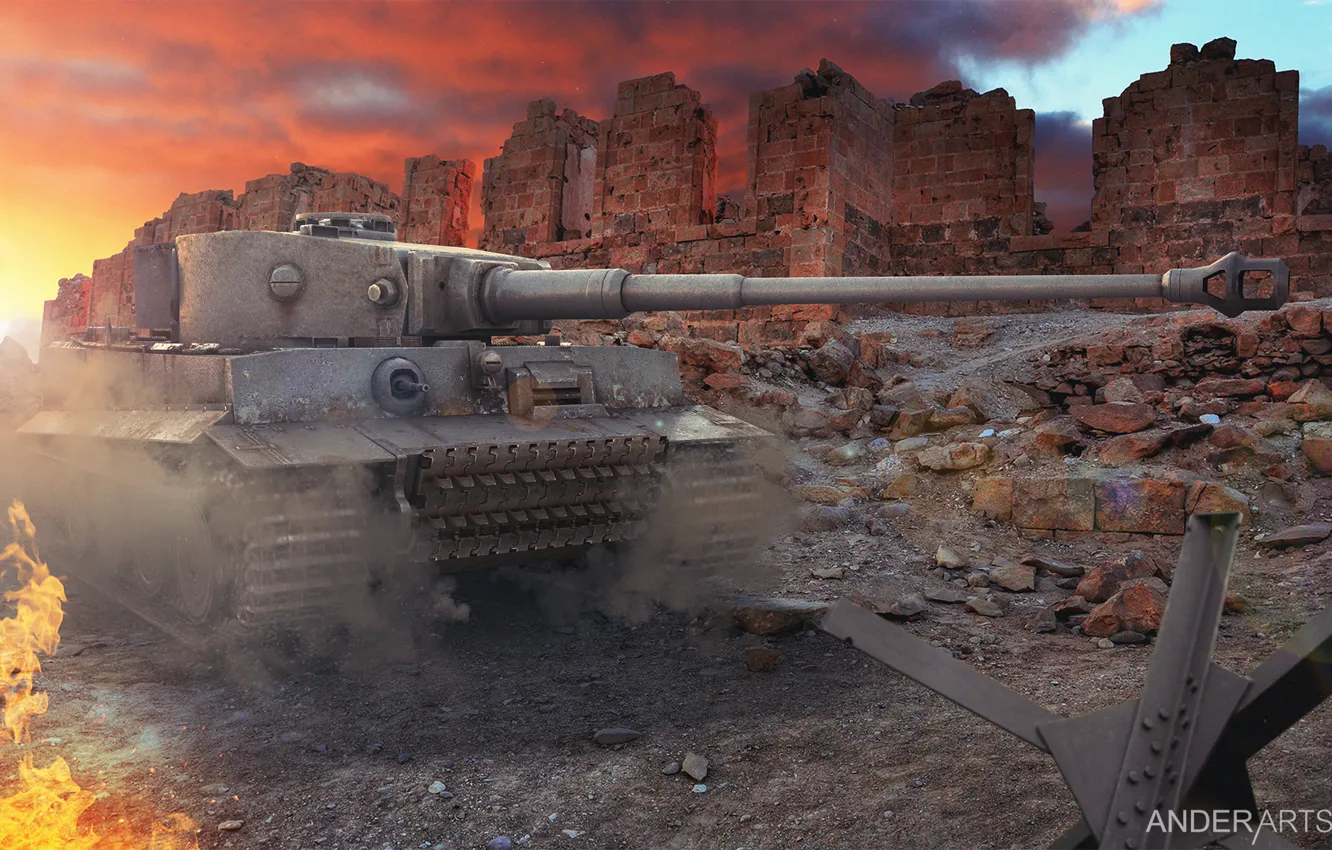 Фото обои обои, tiger, world of tanks, wot, tiger-1, тирг-1