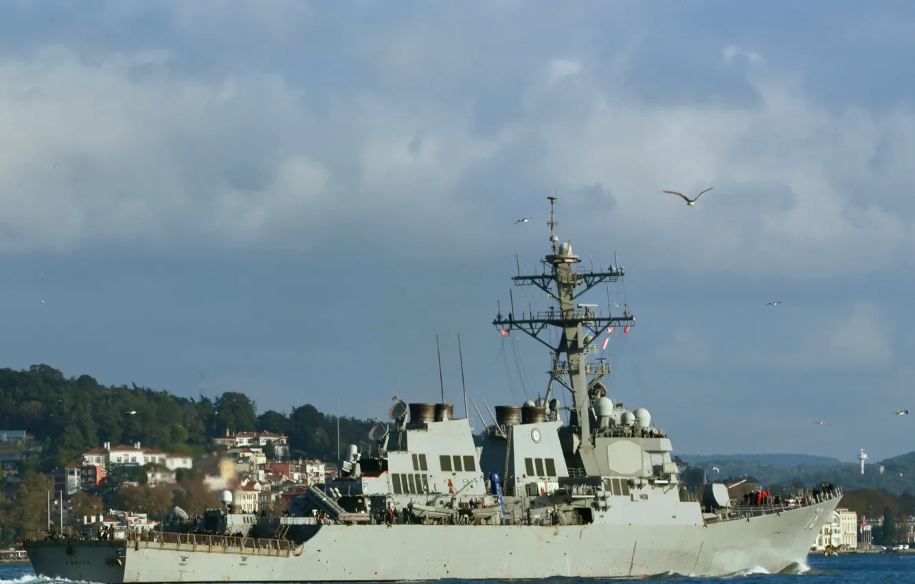 Фото обои Босфор, эскадренный, миноносец, USS Porter