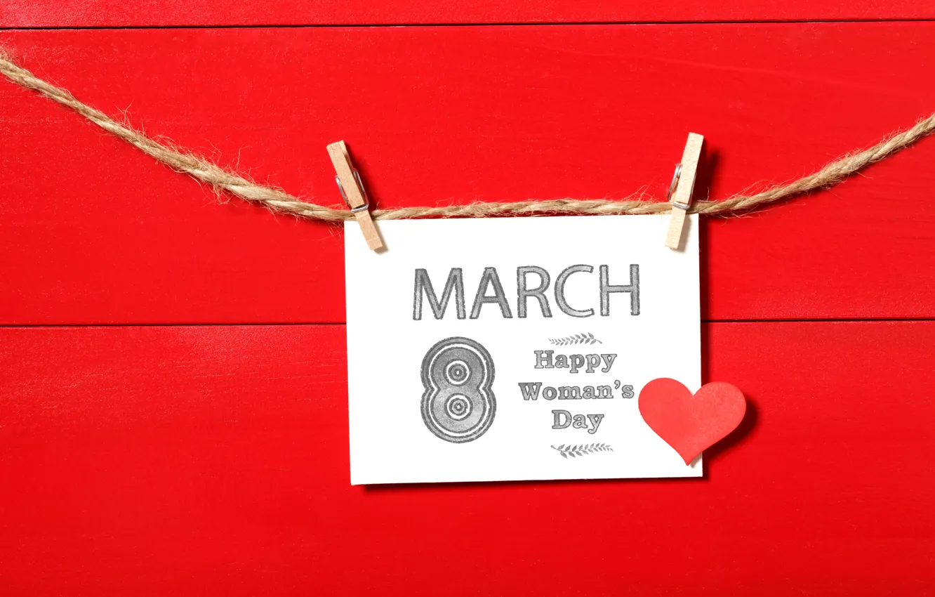 Фото обои сердечки, red, happy, 8 марта, heart, romantic, gift, Women's Day