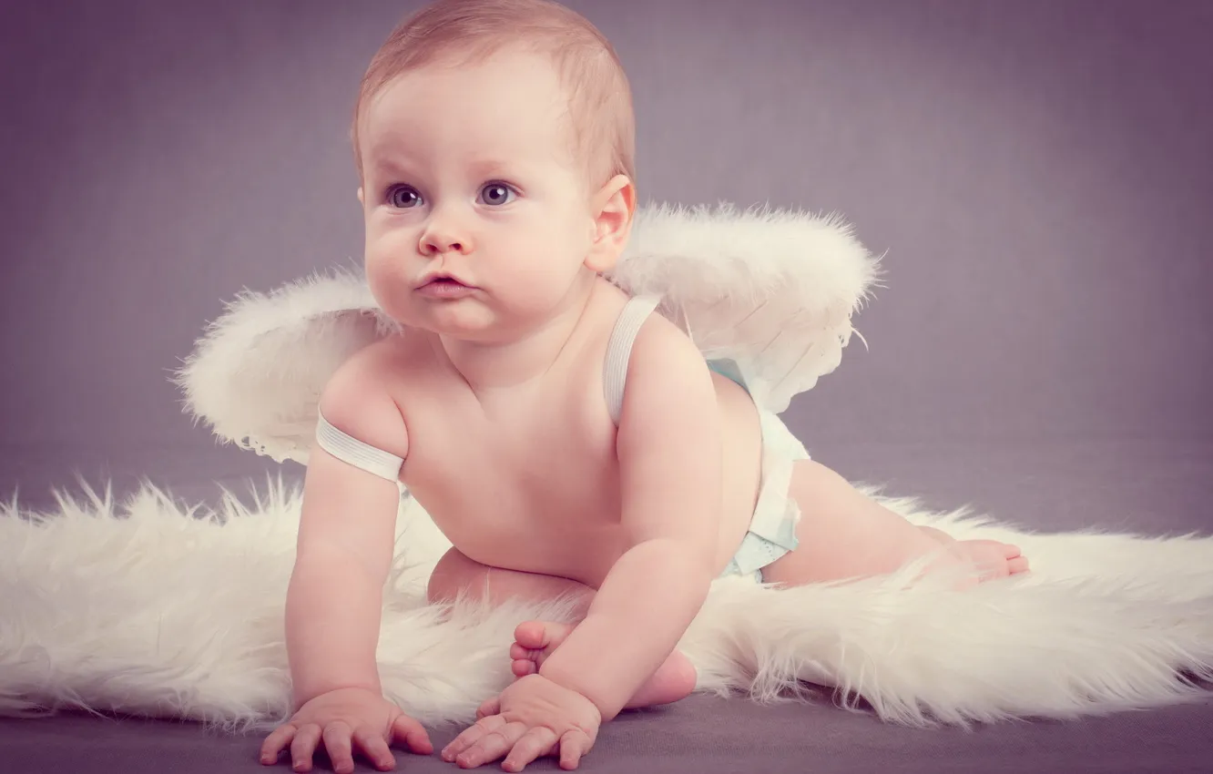 Фото обои крылья, малыш, ребёнок, агелочек