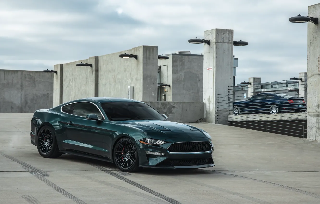 Фото обои Mustang, Bullitt, Dark green