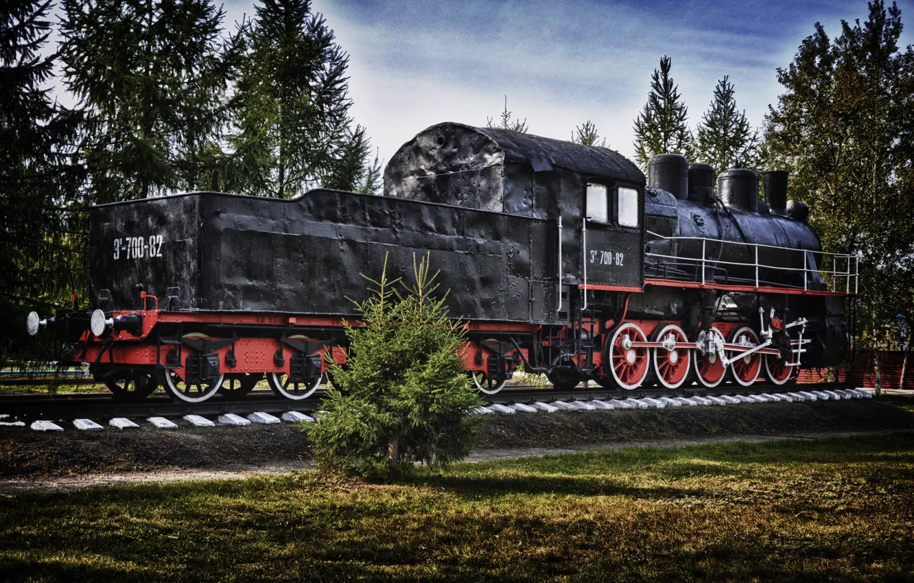 Фото обои Поезд, hdr, железная дорога, паравоз