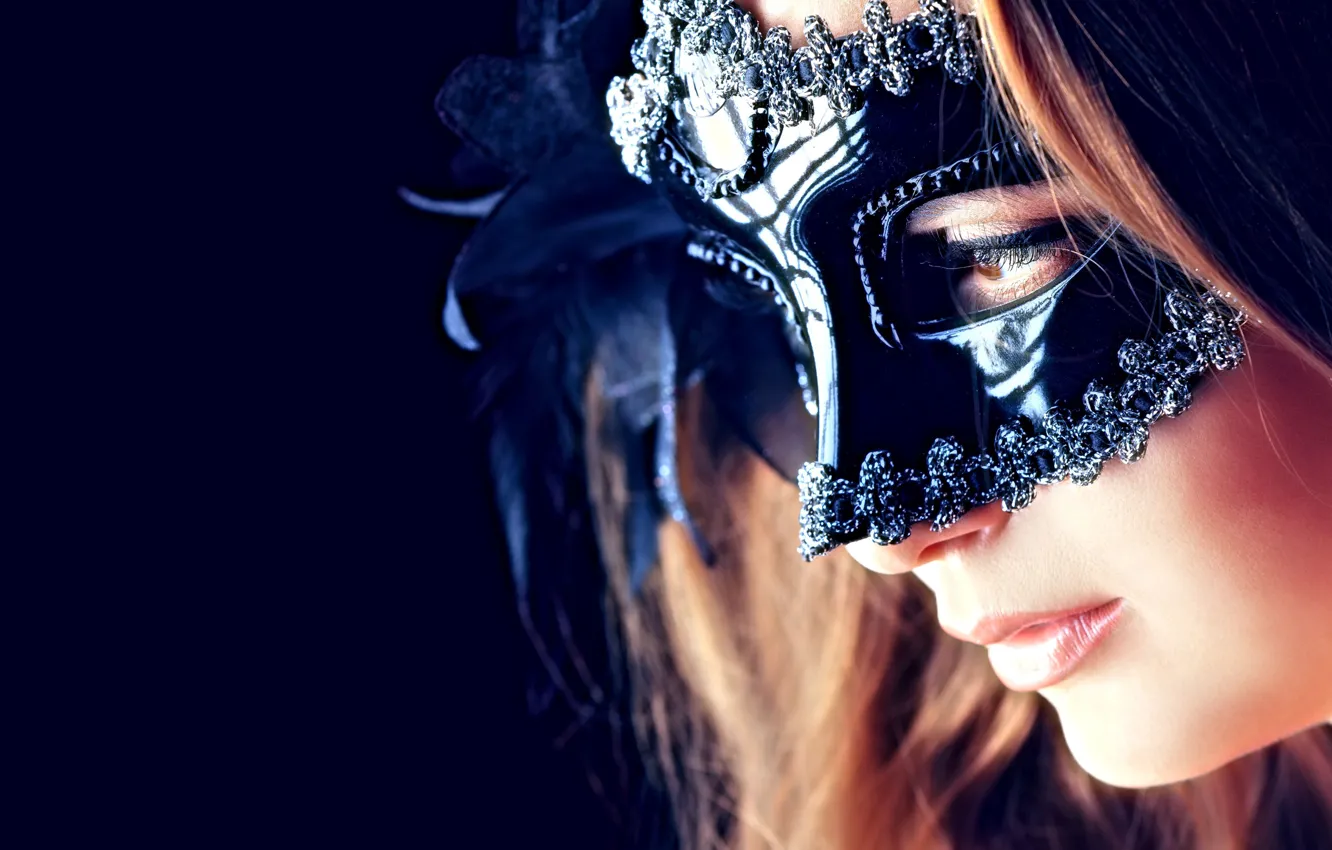 Фото обои sexy, woman, eyes, lips, mask