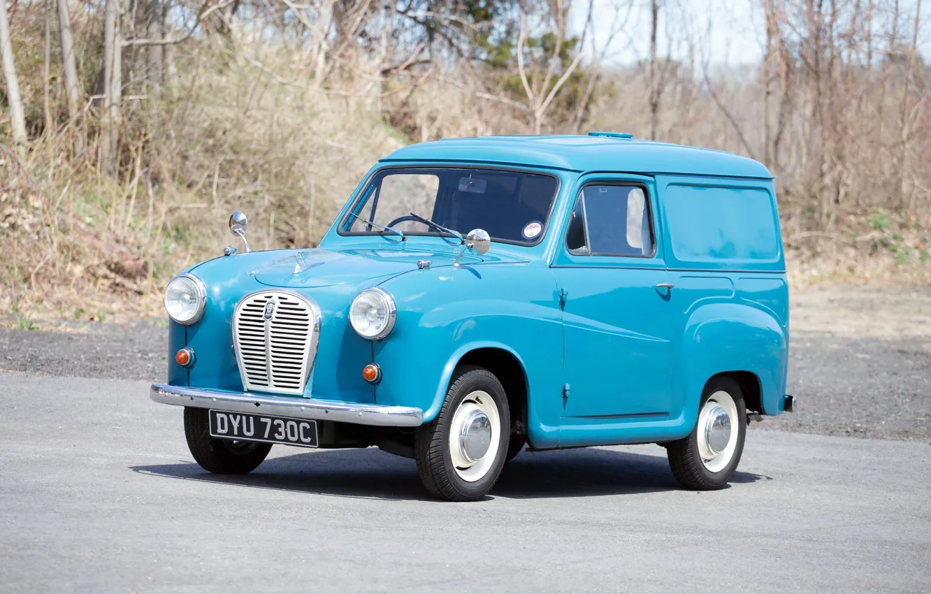Фото обои Blue, Vintage, Фургон, 1956, Austin A35 Van