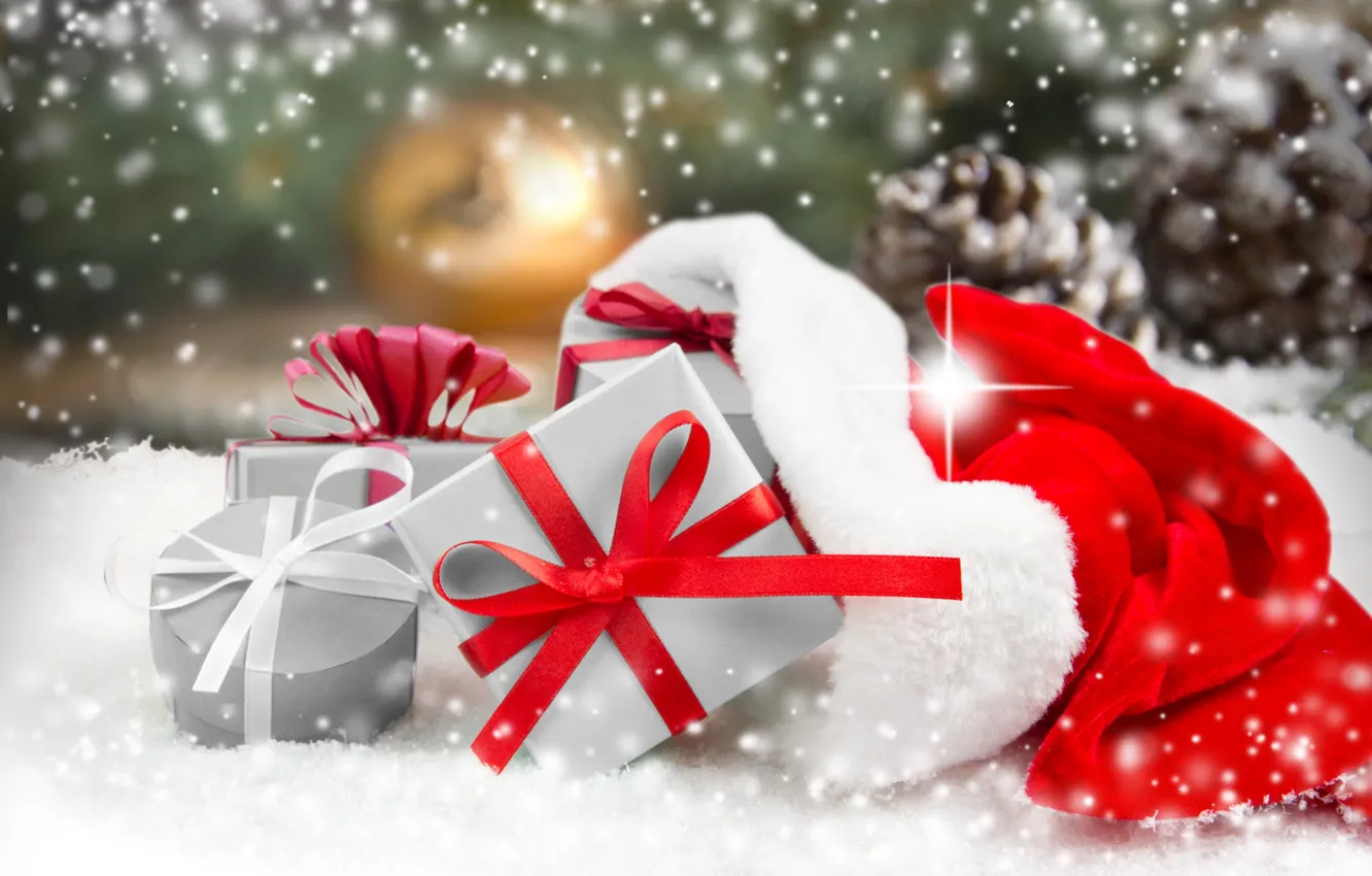 Фото обои Новый Год, Рождество, Christmas, winter, snow, Merry, decoraton