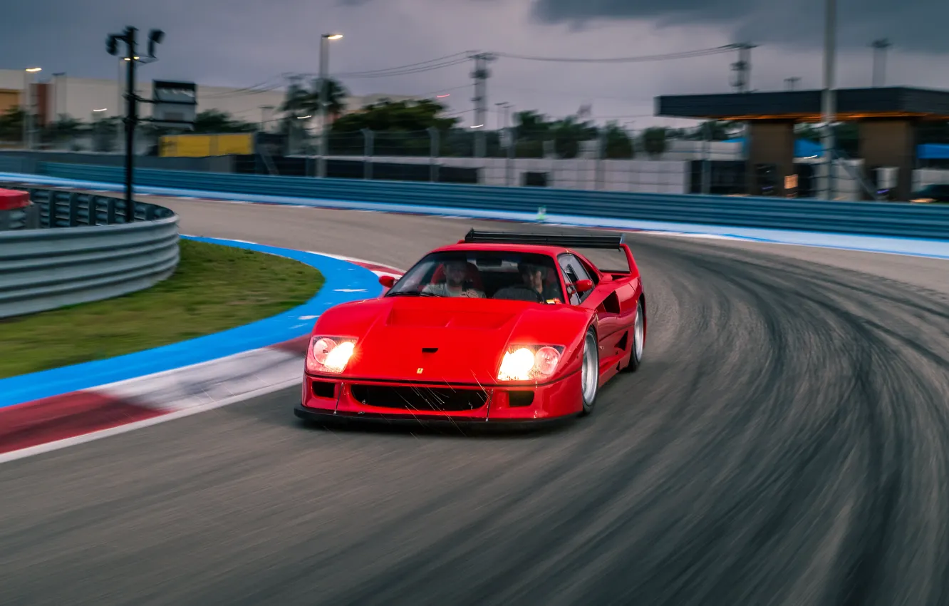 Фото обои Ferrari, F40, headlights, Ferrari F40 LM by Michelotto