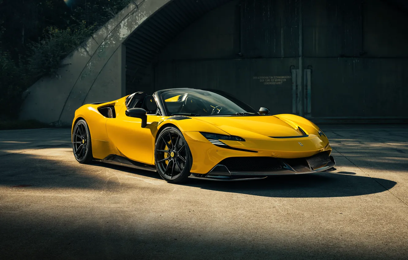 Фото обои Феррари, Ferrari, гибрид, Spider, Спайдер, Novitec, 2022, SF90