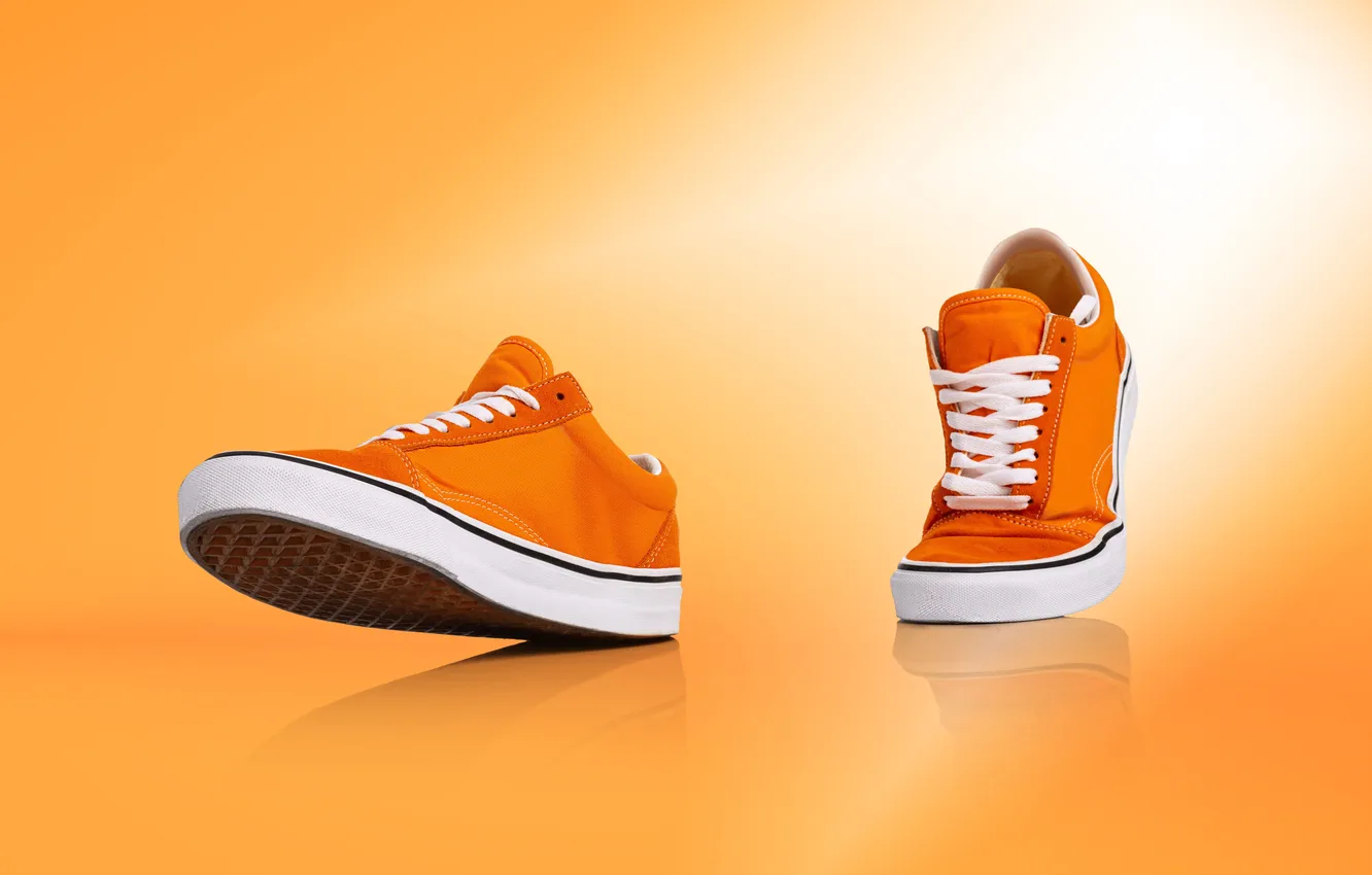 Фото обои abstract, art, orange, new, color, shoes, shopping, sneakers