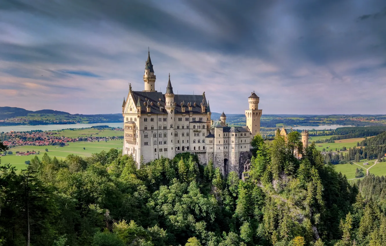Фото обои замок, Германия, Бавария, Neuschwanstein