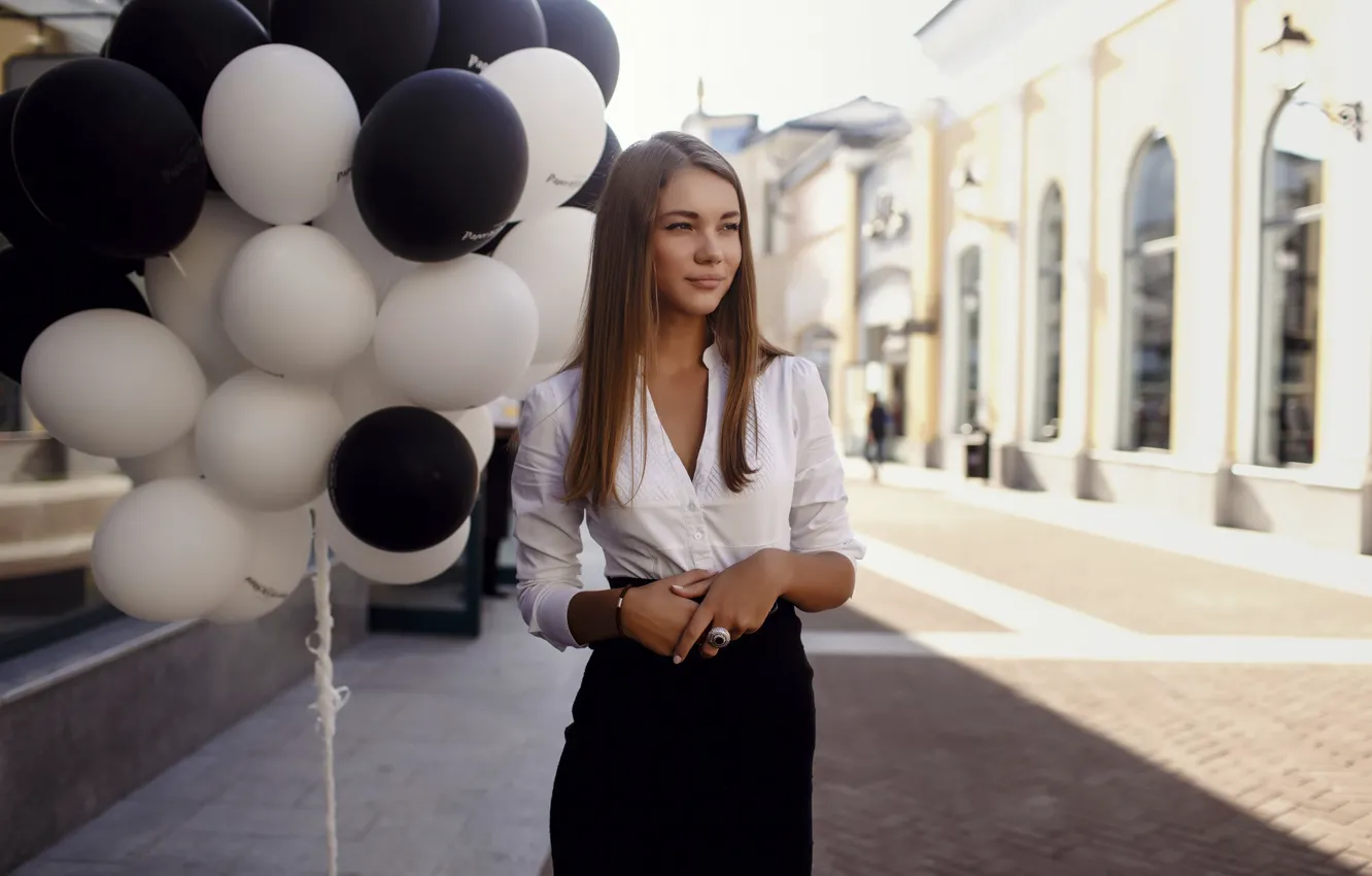 Фото обои шары, портрет, Москва, прогулка, Юля, street walk