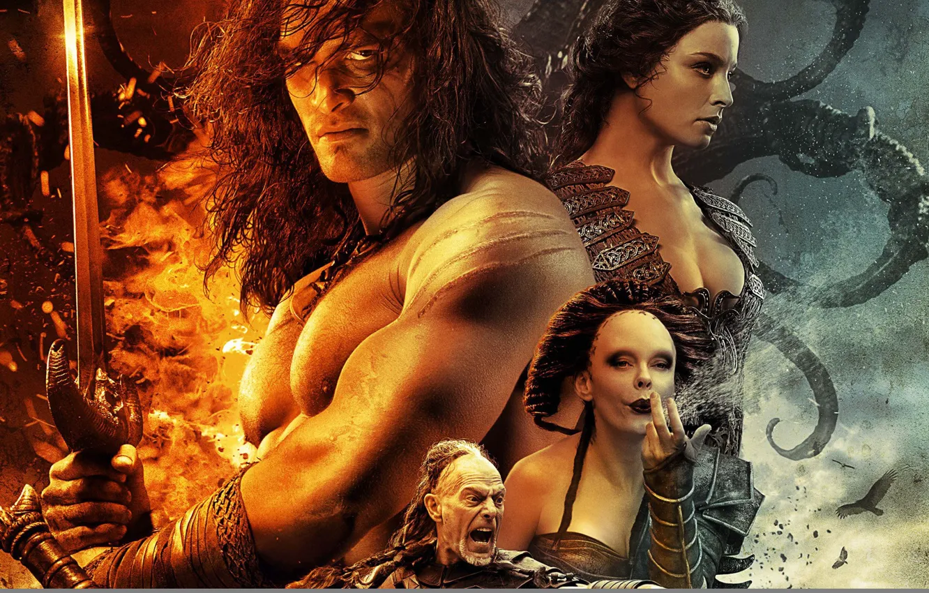 Фото обои cinema, 2011, movie, Conan The Barbarian, film, Tamara, Rose McGowan, Rachel Nichols